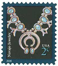ネックレス・ペンダント Vintage Stamp Work Pendant (Navajo) 3751 - 2006 2c Navajo Necklace - Mystic Stamp Company