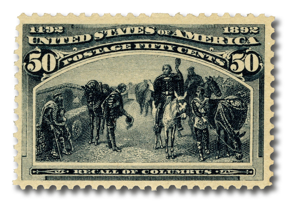 240 - 1893 50c Recall of Columbus, Slate Blue - Mystic Stamp Company