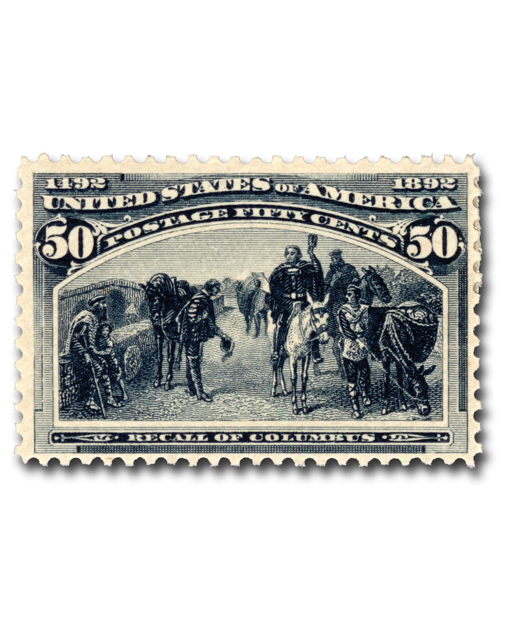240 - 1893 50c Recall of Columbus, Slate Blue - Mystic Stamp Company