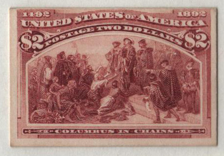 ディズニーのCOLUMBUS 242P4 - 1893 $2 Columbus in Chains, on card - Mystic Stamp Company