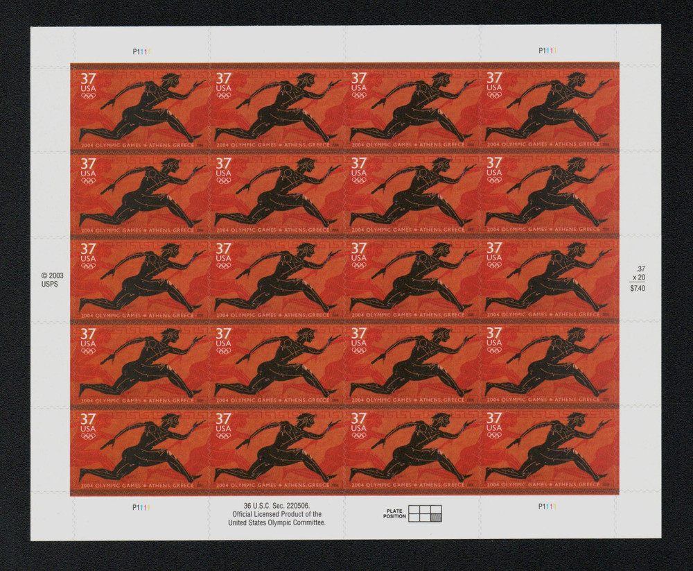 3863 - 2004 37c Summer Olympics - Mystic Stamp Company