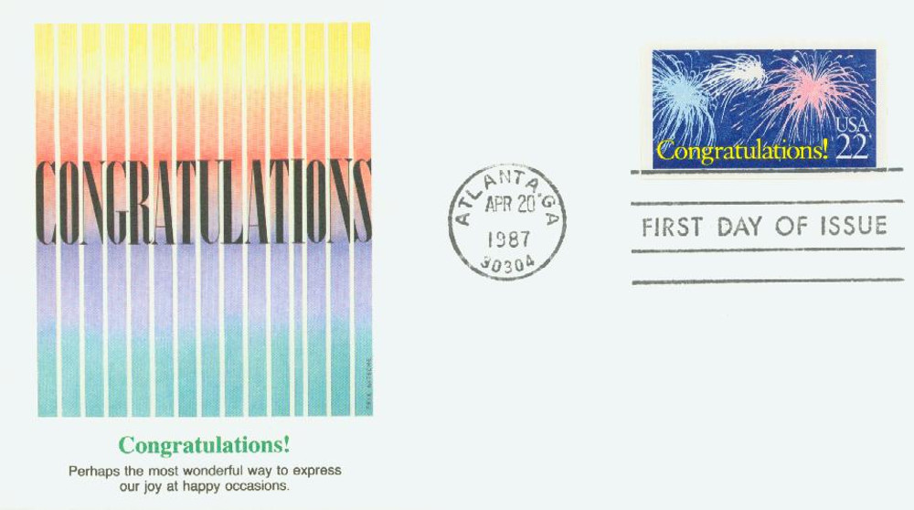 2267 - 1987 22c Special Occasions: Congratulations! - Mystic