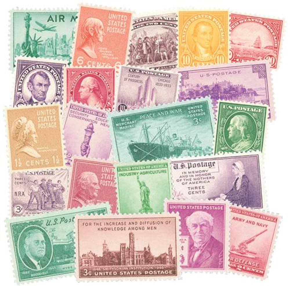 OLD USAページ 231//C35 - 1893-1947 Set of 25 Classic U.S. Stamps - Mystic