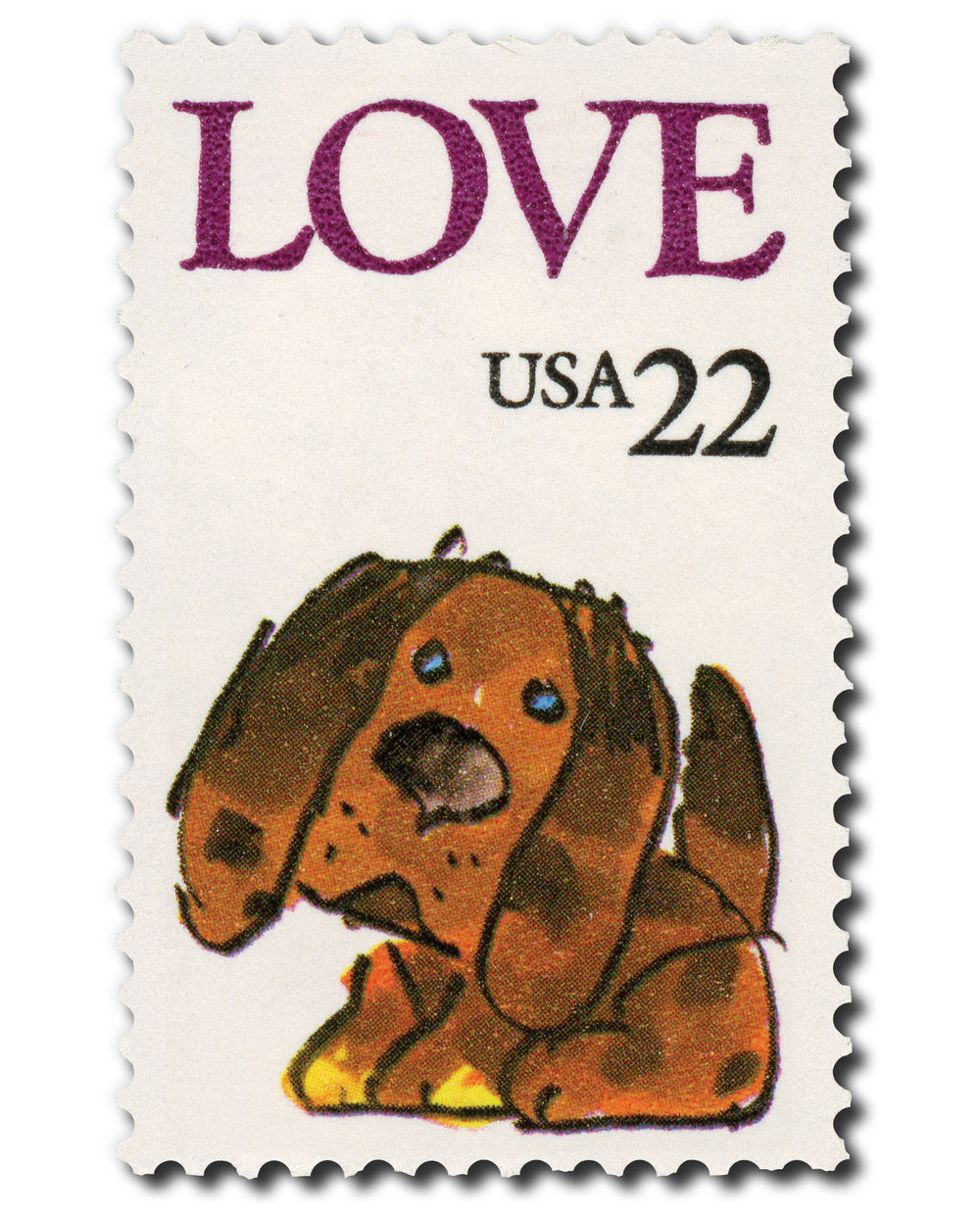 2202 - 1986 22c Love Series: Puppy - Mystic Stamp Company