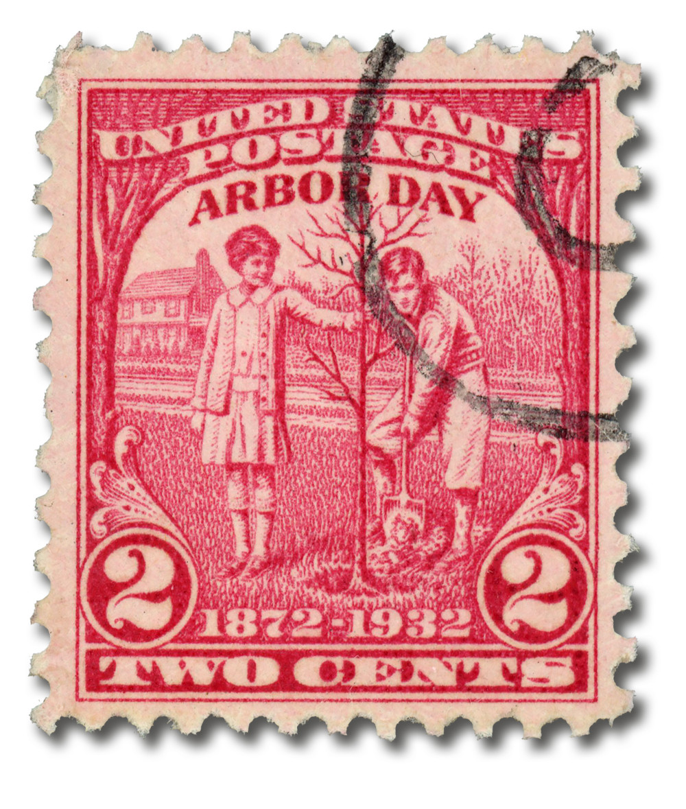 717 - 1932 2c Arbor Day, Carmine Rose - Mystic Stamp Company
