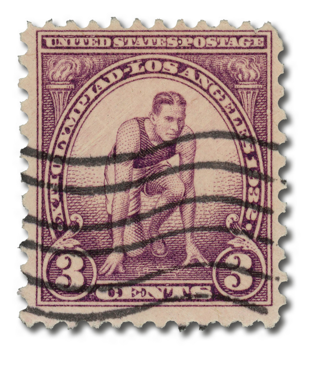 718 - 1932 3c 10th Summer Olympic Games: Runner at Starting Mark