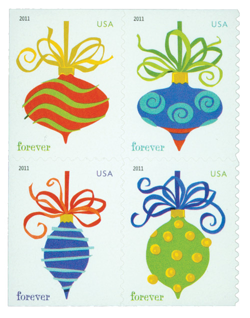 洋書 50years ofChristmasTables 4578a - 2011 44c First-Class Forever Stamp - Holiday Baubles
