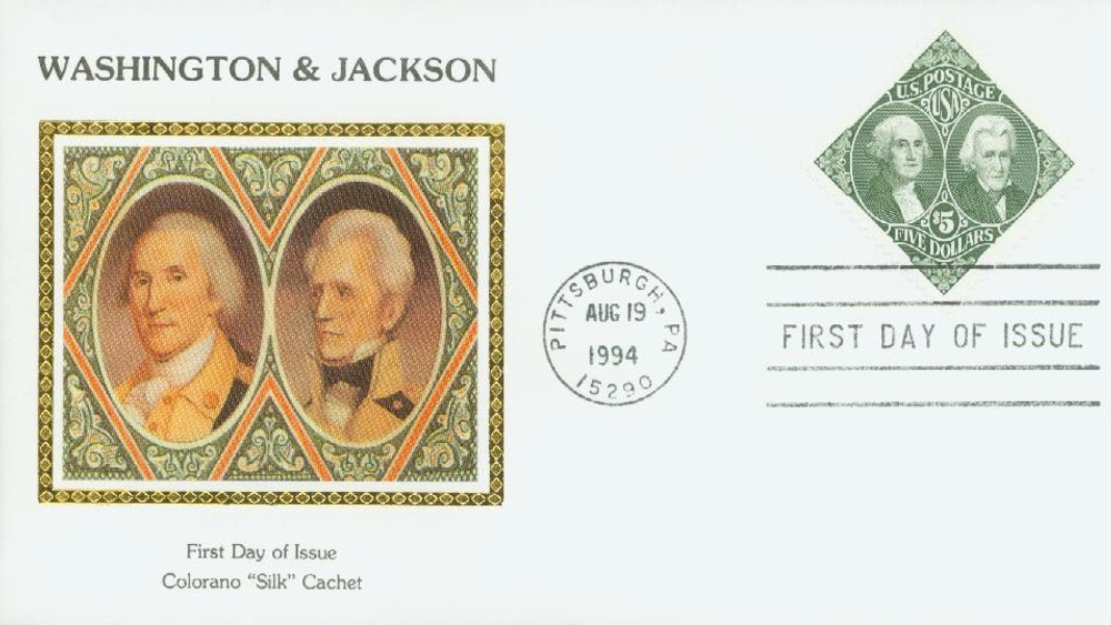 2592 - 1994 $5 Washington and Jackson - Mystic Stamp Company