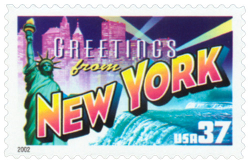 3727 - 2002 37c Greetings from America: New York - Mystic Stamp