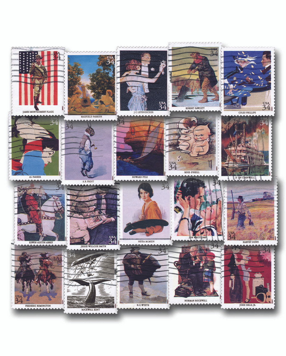 3502 - 2001 34c American Illustrators - Mystic Stamp Company