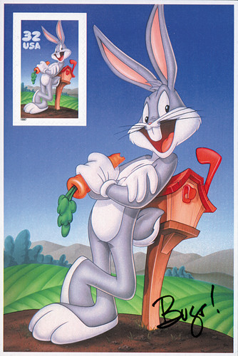 3137c - 1997 32c Bugs Bunny, Pane of 1 Stamp - Mystic Stamp Company