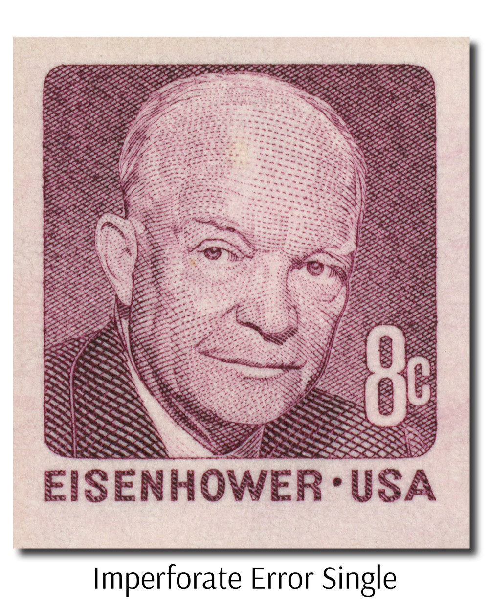 1402a - 1971 8c Dwight D. Eisenhower, Imperf. Error - Mystic