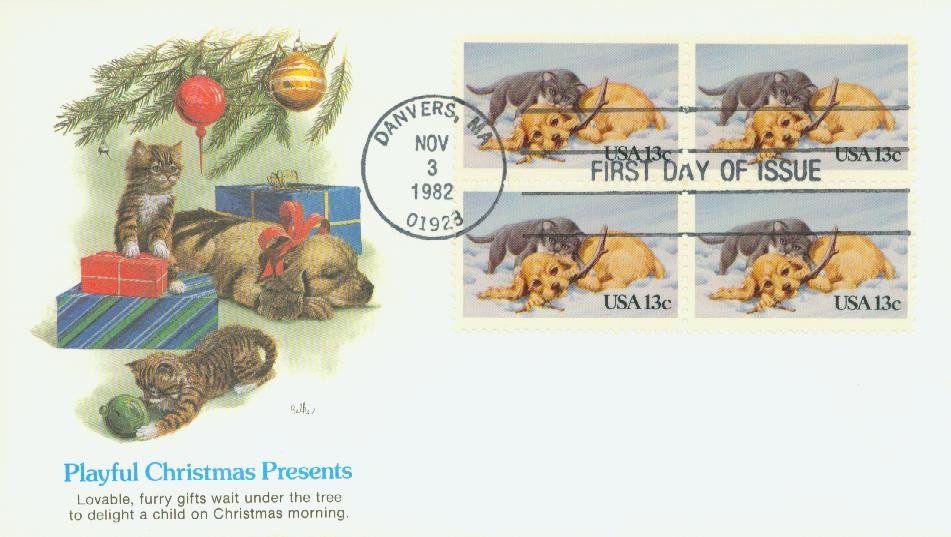 2025 - 1982 13c Kitten & Puppy - Mystic Stamp Company