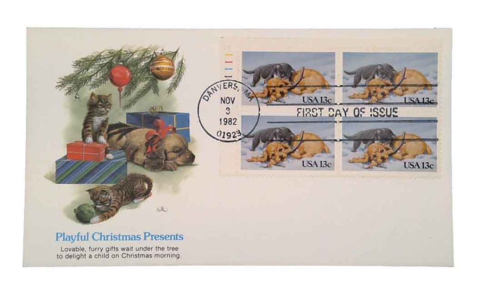 2025 - 1982 13c Kitten & Puppy - Mystic Stamp Company