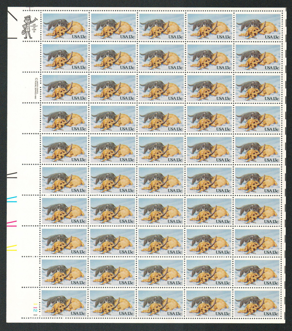 2025 - 1982 13c Kitten & Puppy - Mystic Stamp Company