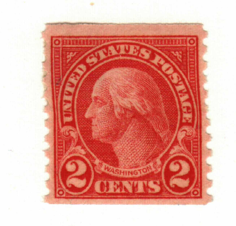 599 - 1923 2c Washington, Carmine, Type I, Perf. 10 Vertically