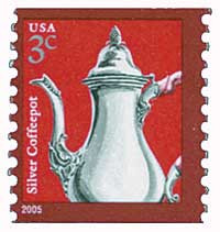 3759 - 2005 3c Silver Coffee Pot - Mystic Stamp Company