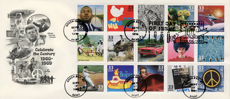 3188 - 1999 33c Celebrate the Century: 1960s - Mystic Stamp Company