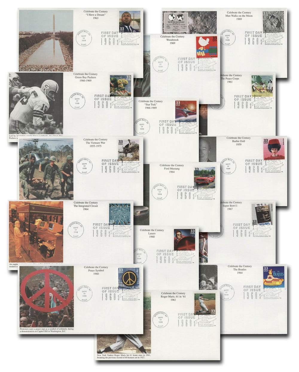 3188 - 1999 33c Celebrate the Century: 1960s - Mystic Stamp Company