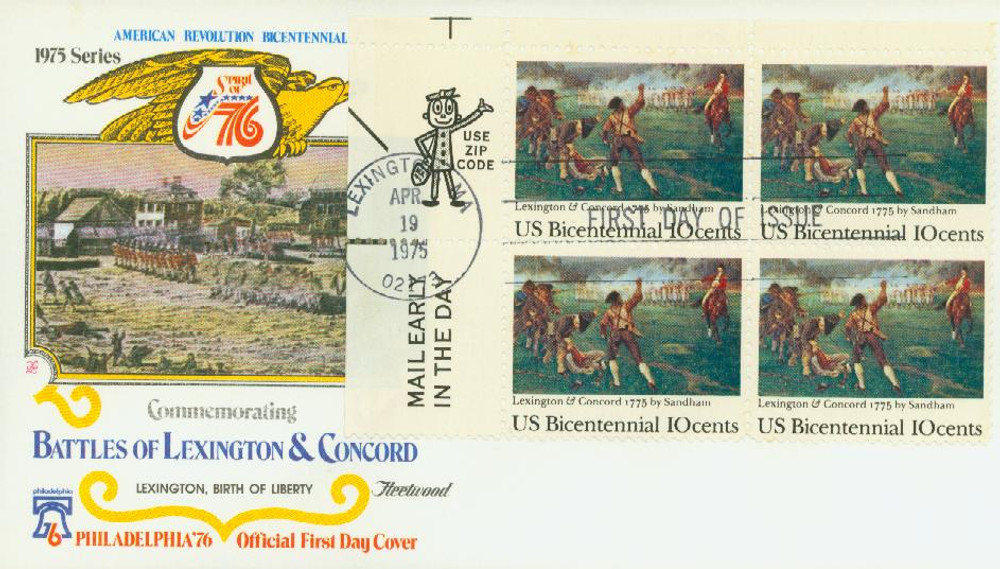 305113 -- Fleetwood First Day Cover (stamp block) -- First Day Cover
