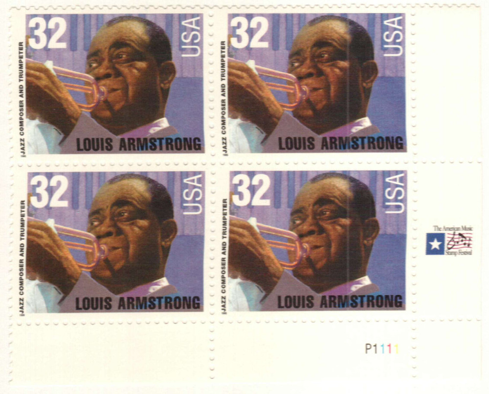 2982 - 1995 32c Jazz Musicians: Louis Armstrong - Mystic Stamp Company