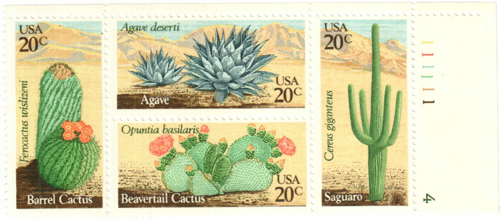 茄月 ページ 1942-45 - 1981 20c Desert Plants - Mystic Stamp Company