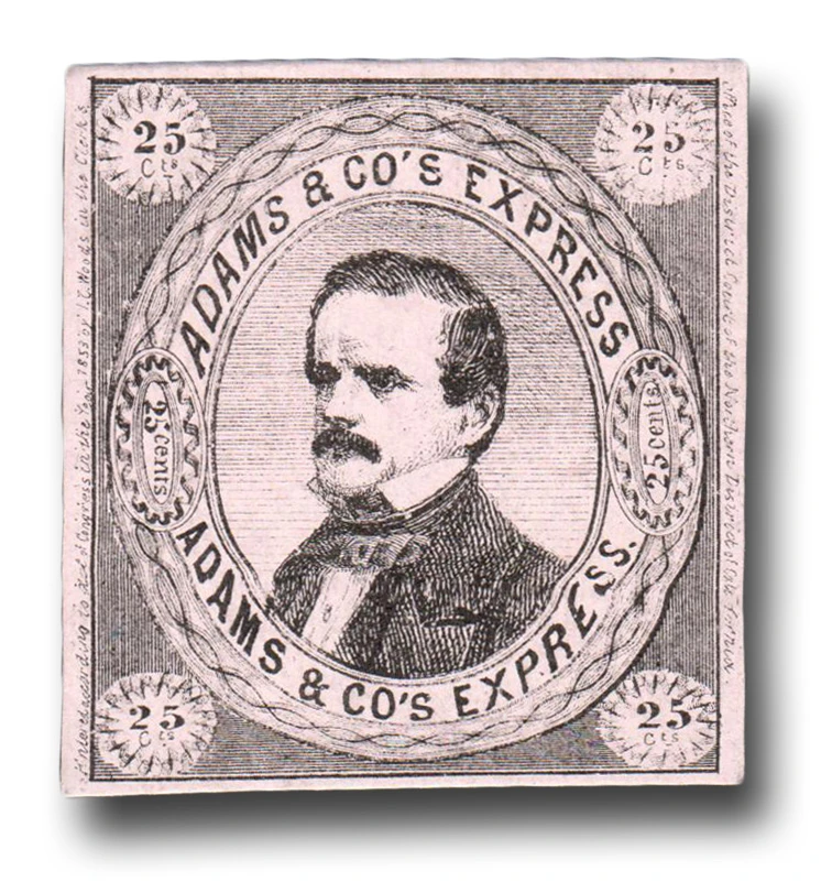 1L3 - 1854 25c Adams & Co. Express, California 