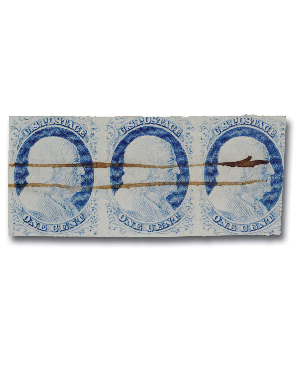 779532 -- Used Strip of 3 -- Used Stamp(s) -- small flaws
