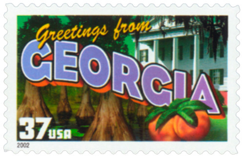 3705 - 2002 37c Greetings from America: Georgia - Mystic Stamp Company