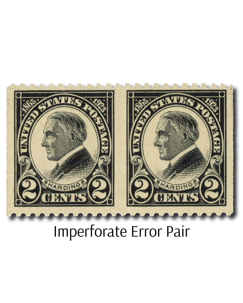 610a - 1923 2c Warren G. Harding, Black, Perf. 11, Horizontal Pair