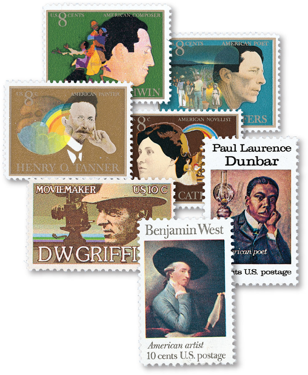 1484/1555 - 1973-75 American Art Series, Complete Set of 7 Stamps
