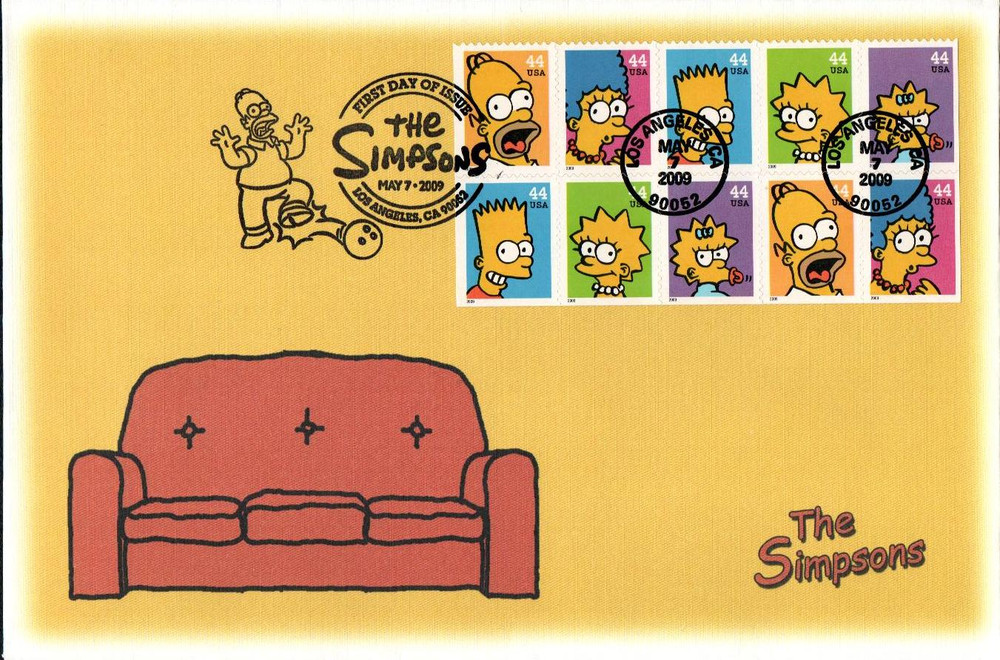 4399-4403 - 2009 44c The Simpsons - Mystic Stamp Company