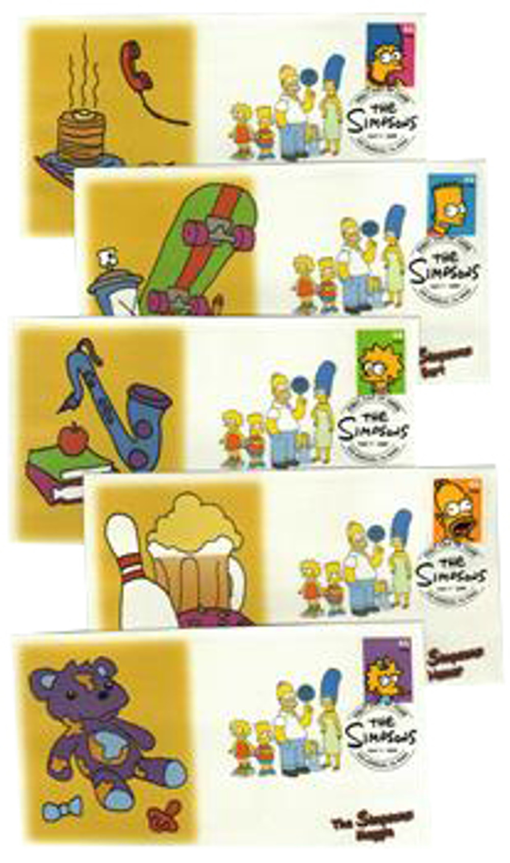 4399-4403 - 2009 44c The Simpsons - Mystic Stamp Company