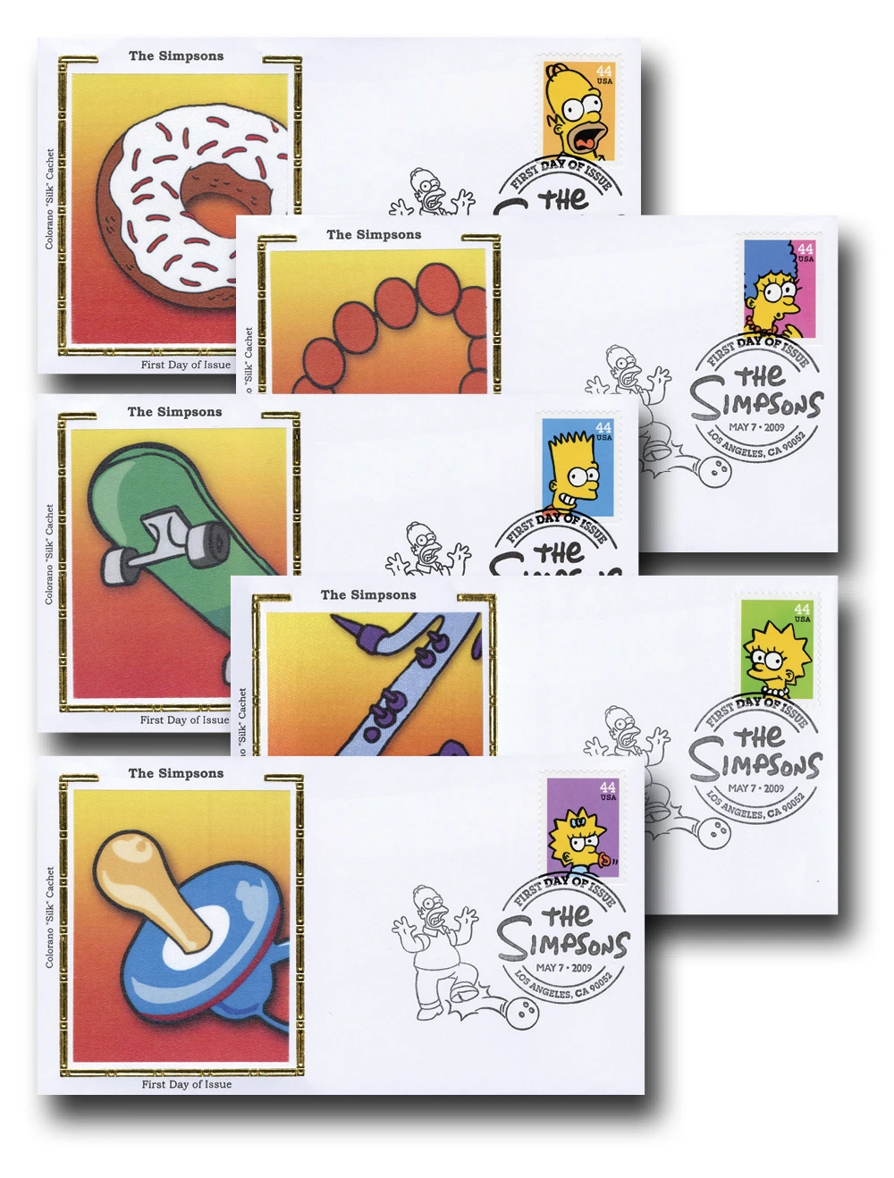 4399-4403 - 2009 44c The Simpsons - Mystic Stamp Company