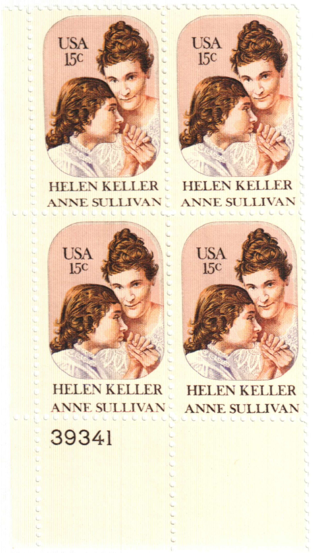 1824 - 1980 15c Helen Keller & Anne Sullivan - Mystic Stamp