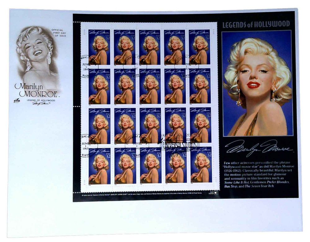 2967 - 1995 32c Legends of Hollywood: Marilyn Monroe - Mystic