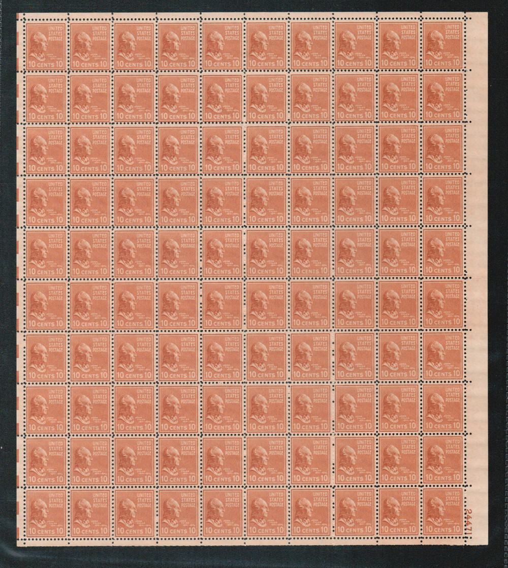 815 - 1938 10c John Tyler, Brown Red, Perf. 11x10.5 - Mystic Stamp 815 - 1938 10c John Tyler, Brown Red, Perf. 11x10.5 - Mystic Stamp
