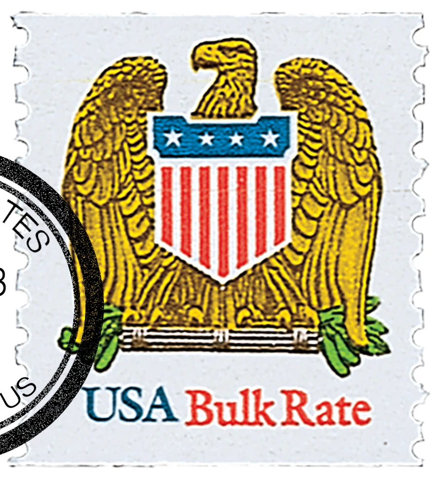 2603 - 1993 10c Eagle & Shield, Red Bulk Rate - Mystic Stamp Company