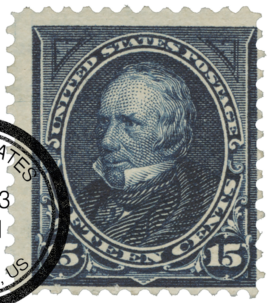 コレクション Limited rare stamps 15 stamps 227 - 1890 15c Henry Clay, Indigo - Mystic Stamp Company