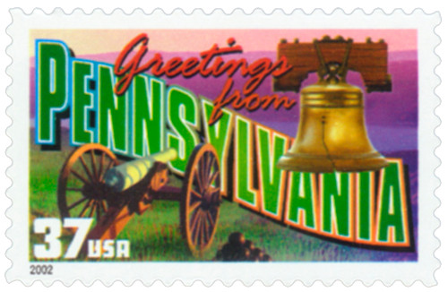 3733 - 2002 37c Greetings from America: Pennsylvania - Mystic  display picture 1