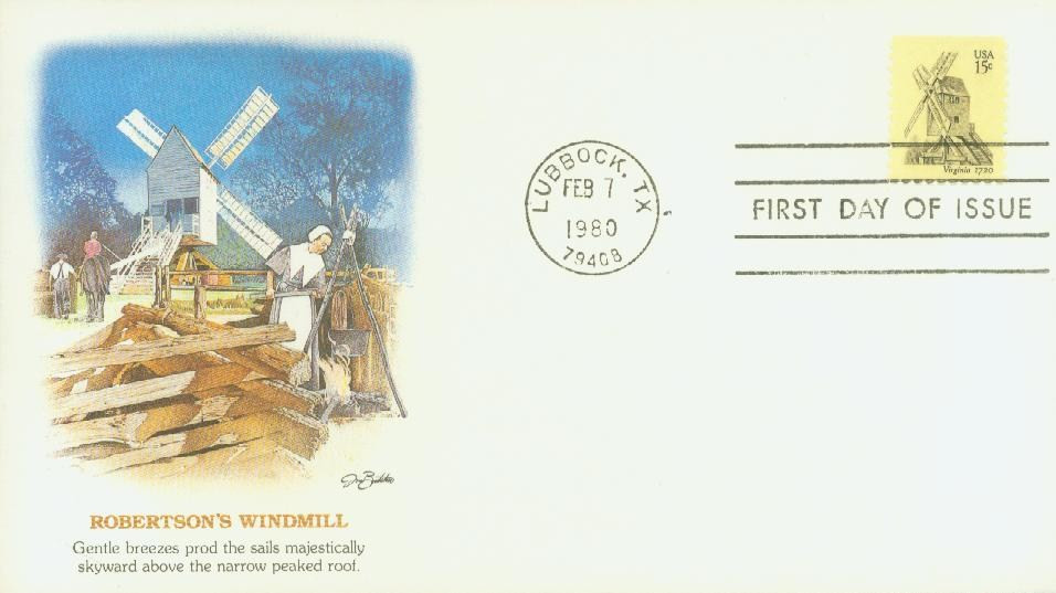 1738 - 1980 15c Windmills: Virginia - Mystic Stamp Company