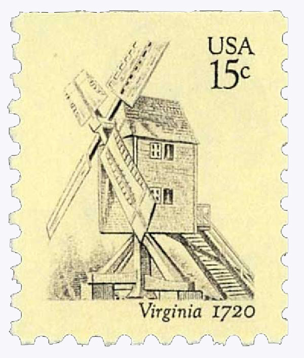 1738 - 1980 15c Windmills: Virginia - Mystic Stamp Company