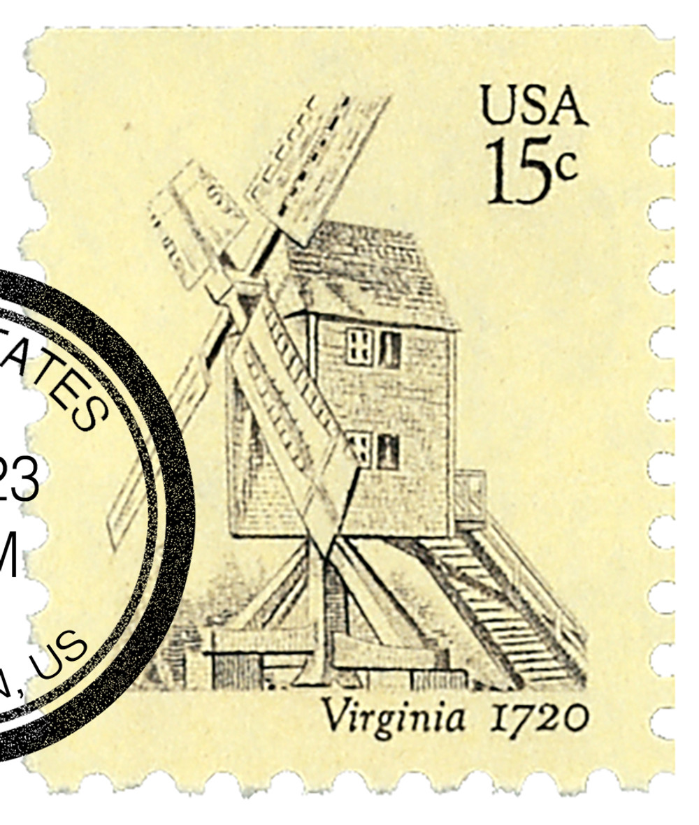 1738 - 1980 15c Windmills: Virginia - Mystic Stamp Company