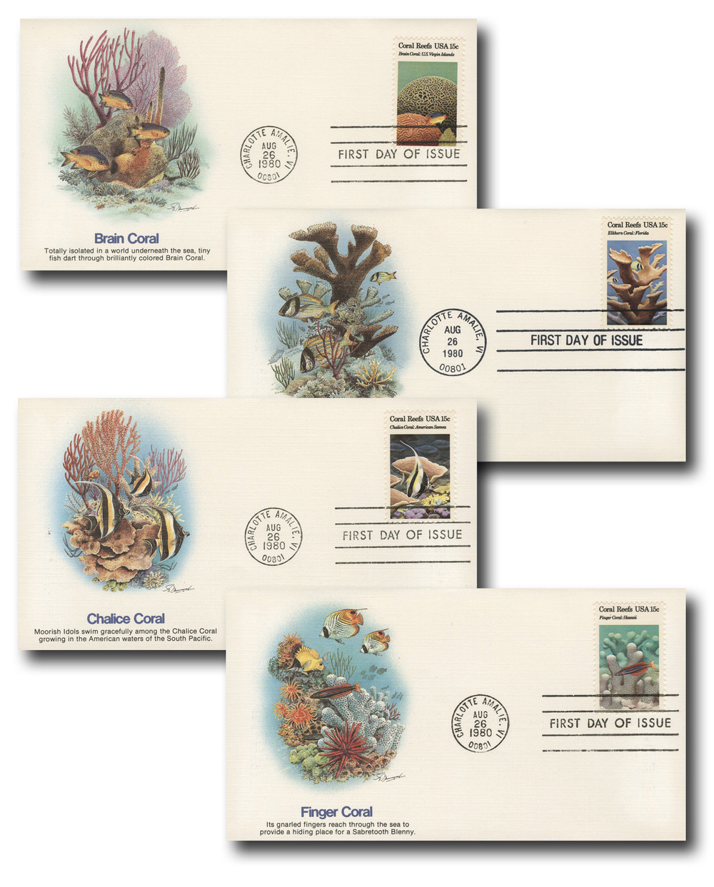 1827-30 - 1980 15c Coral Reefs - Mystic Stamp Company