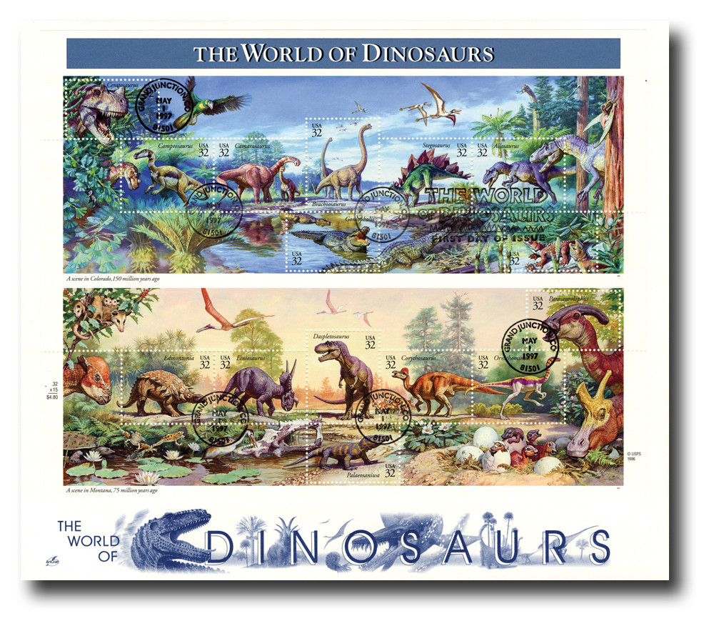 Motives 50 Different Dinosaur Stamps Collection - Amphibians, Reptiles, Dinosaurs Thematic For Collectors
