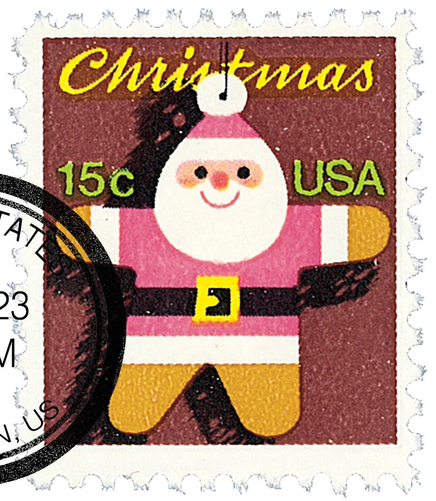 1800 - 1979 15c Santa Ornament - Mystic Stamp Company