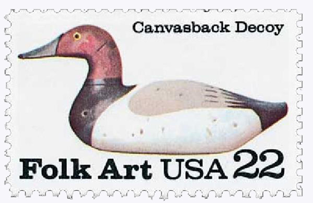 2140 - 1985 22c Broadbill Duck Decoys: Canvasback - Mystic