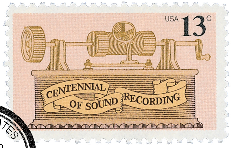 1705 - 1977 13c Sound Recording Centennial - Mystic Stamp Company