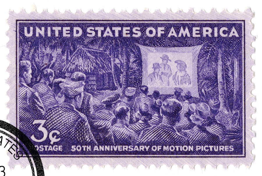 926 - 1944 3c 50th Anniversary of Motion Pictures - Mystic Stamp