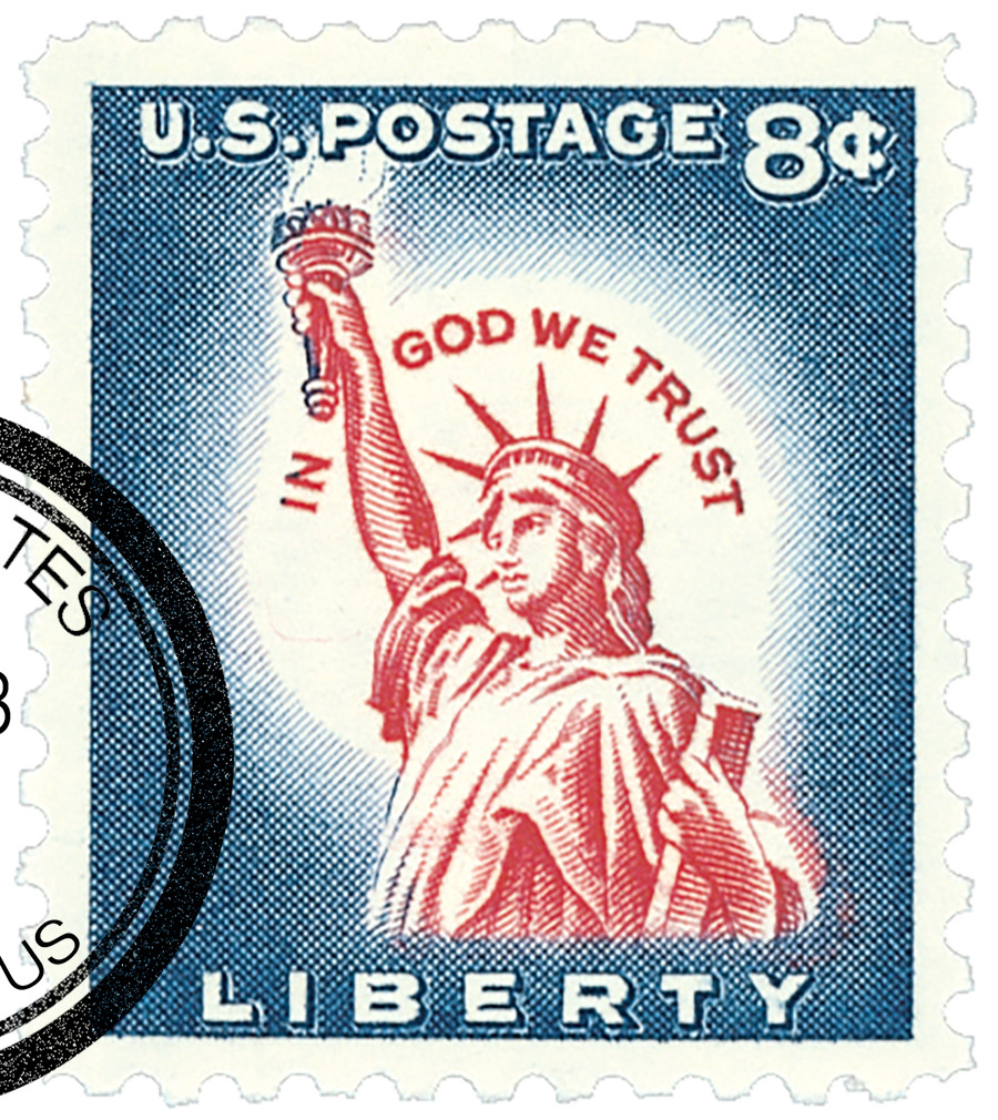 1042 - 1958 8c Liberty Series: Statue of Liberty, Redrawn, Giori